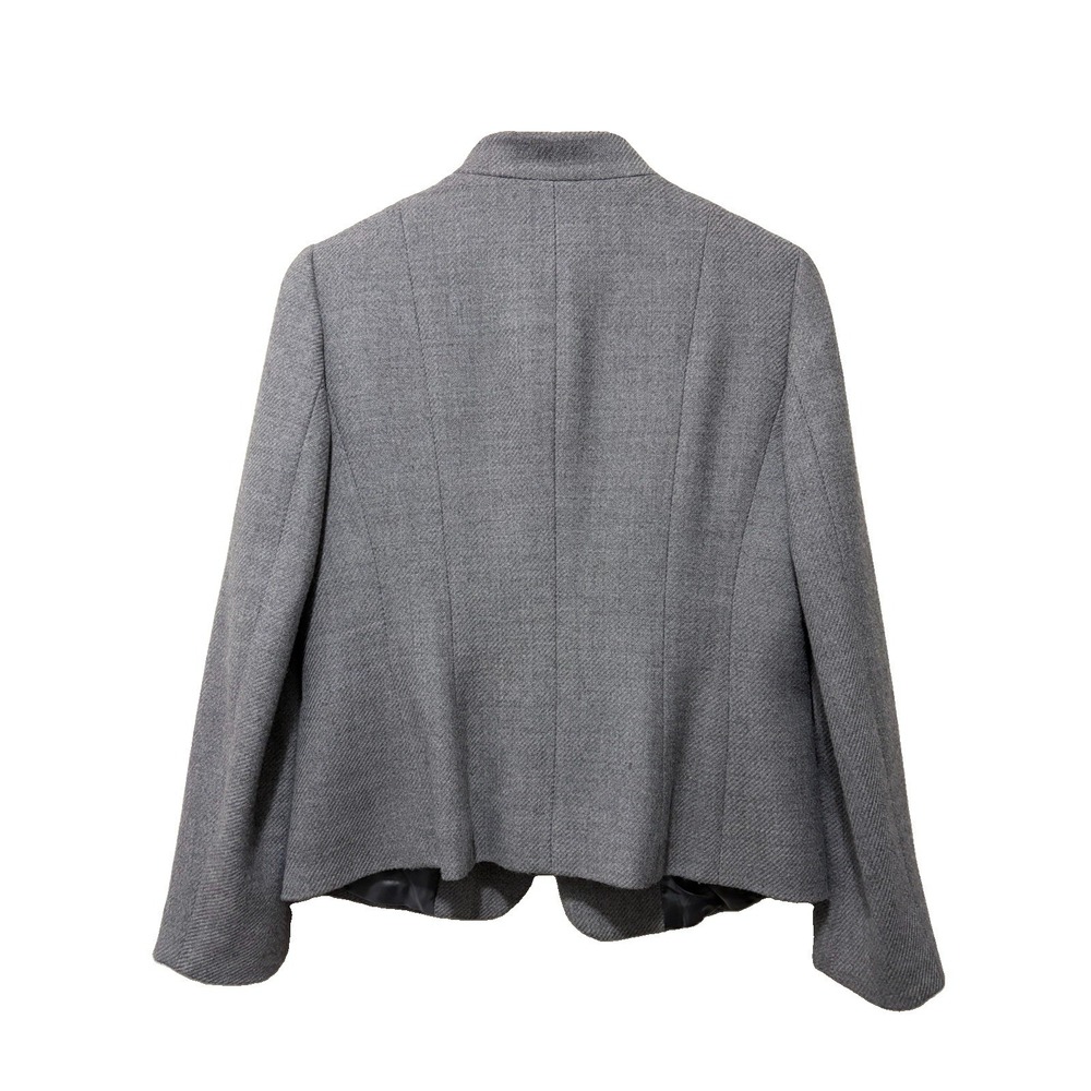 Brooks Brothers 346 Womens 8 Gray Wool Mandarin Collar Tailored Career Jacket - Picture 6 of 8